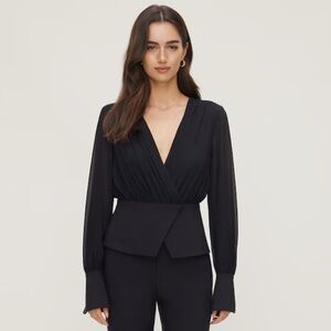 Dynamite Chic Black V-Neck Blouse